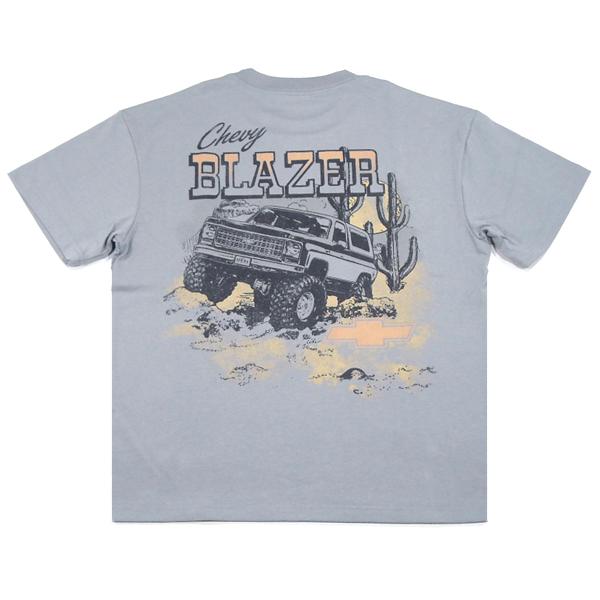 Chevrolet Blazer【力作★CROP FIT★GM公式ライセンス★HEAVY WEIGHT】シボレー ブレイザー 半袖 Tシャツ【グレー】新品 メンズ アメ車 SUV オフロード 外車 4WD