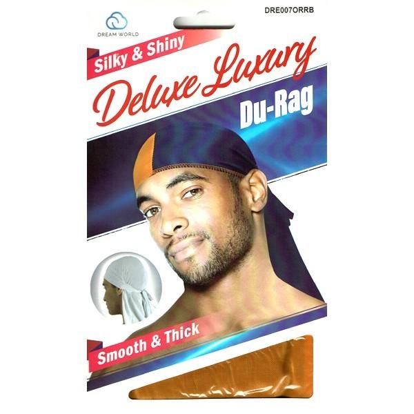 import ドゥーラグ　特殊　Durag NO BRAND【2トーン☆光沢のあるスムースタイプ】Deluxe Du-Rag【ブルー
