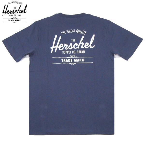 Herschel Supply【バックプリント★前後で連動したクラシックロゴ】半袖 Tシャツ【ネイビー 紺】新品 ハーシェルサプライ メンズ ロゴT J.CREW Ben Sherman