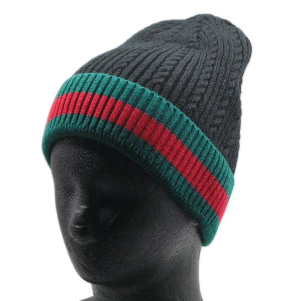 NO BRAND【某ハイブランドを連想させる緑赤ライン】ケーブル編み