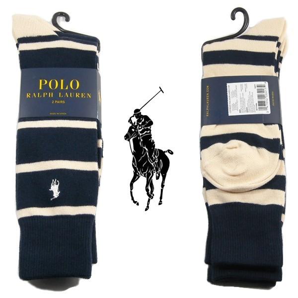 Ralph Lauren 2足セット 同配色の2種類のボーダー プレゼントにも ハイソックス ネイビー アイボリー 新品 ラルフローレン メンズ ブランド 靴下 Ralph 2sox Nyiv Import Original Slyder 通販 Yahoo ショッピング