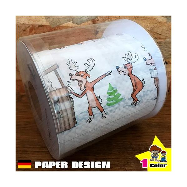 トイレットペーパー トナカイ柄 トイレットペーパー絵柄入り クリスマス ユニーク トイレ用品 ギフト かわいい おしゃれドイツ製 Paper Design