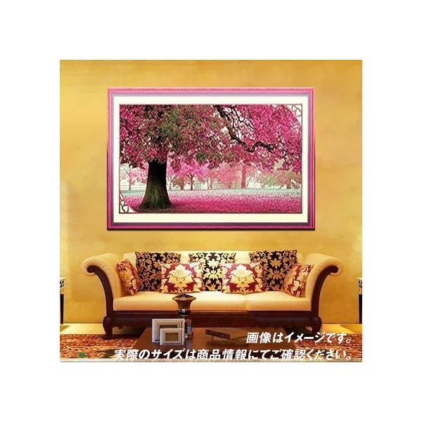 クロスステッチキット 初心者 図案 刺繍キット アートパネル 大樹 桜満開 桜 花 風景 図案 図案印刷 おしゃれ 簡単 壁アート 壁装飾 ssmo34-a