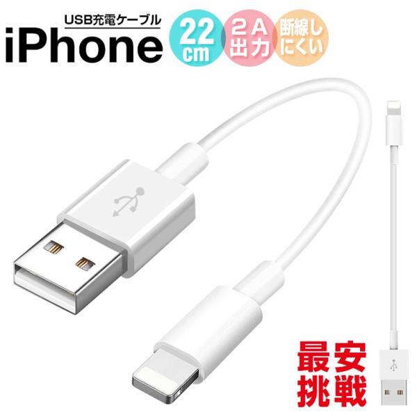 最安挑戦 Iphone充電ケーブル 22cm 最大2 0a Iphone8 8plus X Iphone7