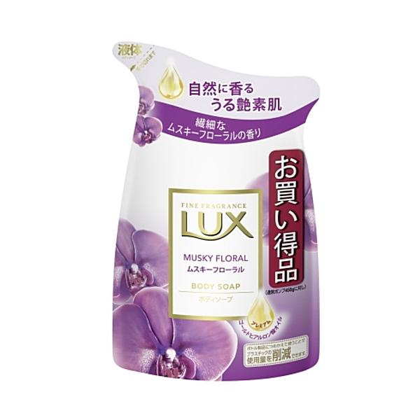 洗ってうるおう「浸透＊１ケア処方」のボディソープで、自然に香るうる艶素肌へ。プレミアムゴールドヒアルロン酸オイル＊２（保湿成分）配合。エッセンシャルオイル（香り成分）配合の繊細なムスキーフローラルの香り（香料配合）。＊１角質層まで＊２ホホバ...