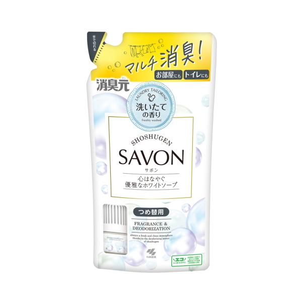 消臭元ＳＡＶＯＮ 心はなやぐ優雅なホワイトソープ 詰め替え用 400ｍｌ / 小林製薬