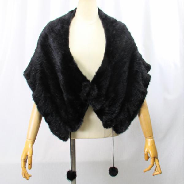 ☆豪華で華やかな可愛らしいミンクショールケープぼんぼり付 リアル