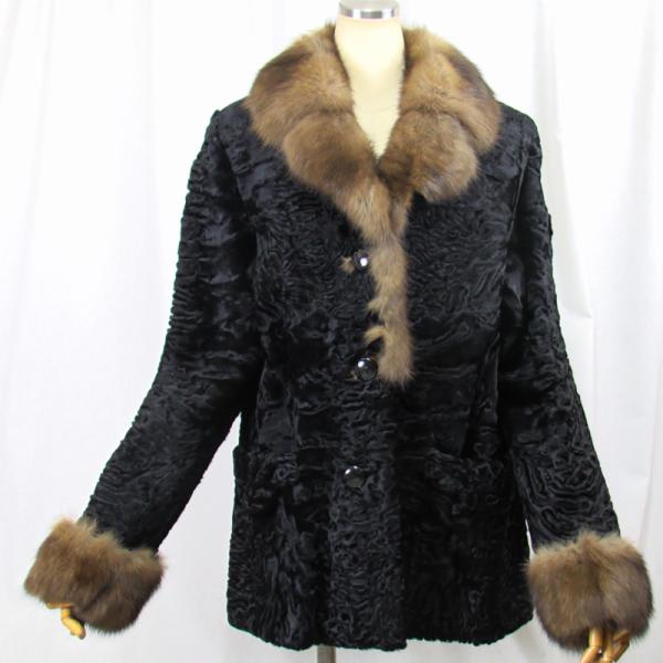 未使用級♡EMBA スワカララム カラクールラム 高級毛皮 リアルファーコート 毛皮/カラクールラム/羊革/セーブル/リアルファー/ジャケット/パーティ