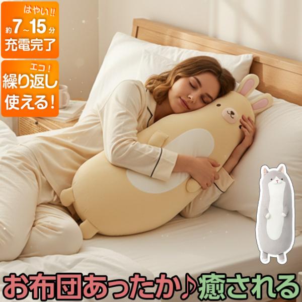 ヒロ・コーポレーション 湯たんぽ 抱き枕 充電式 かわいい 動物 ねこ