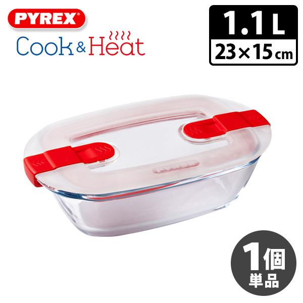 パイレックス　6個セット パイレックス クック＆ヒート レクタングル 23×15cm 1.1L 1個単品