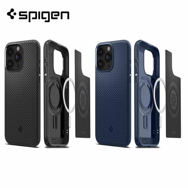 Spigen シュピゲン マグアーマー マグフィット 全2色 ストラップホール iPhone15/15Pro/15Plus/15ProMax ケース カバー MagSafe対応 米軍MIL規格