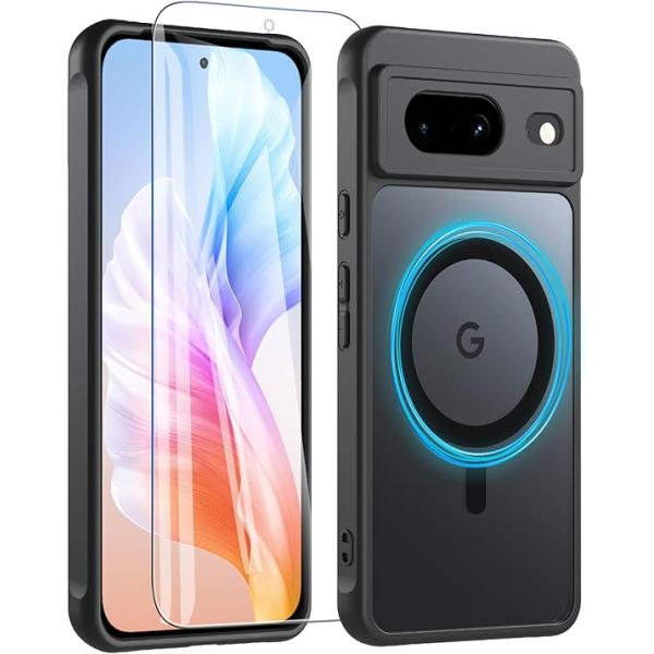 即納 Google Pixel 8 / 8Pro ケース ブラック ガラスフィルム Magsafe