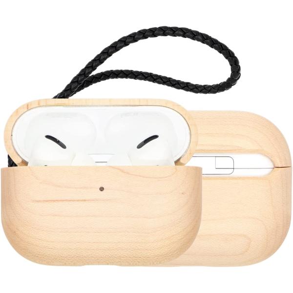 即納 AirPods Pro 第2世代 エアーポッズ プロ 対応 カバー ケース ファブリック ダークグレー カラビナ付 紛失防止 ワイヤレス充電 送料無料