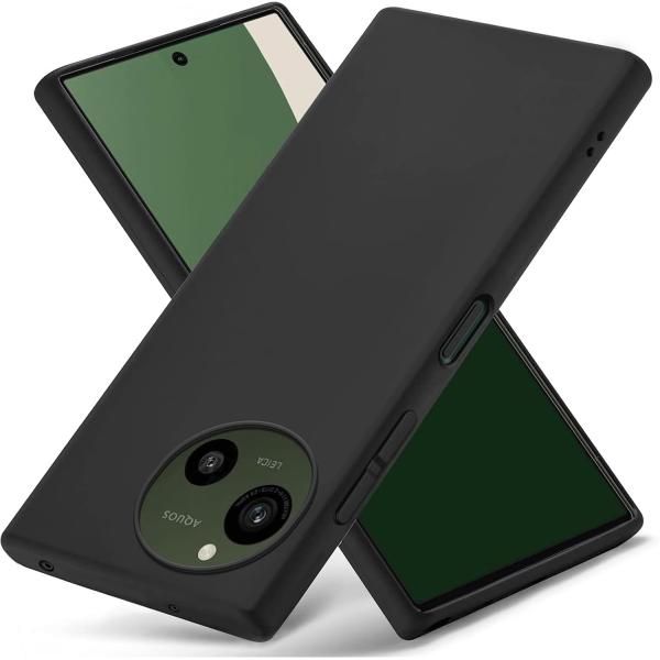 即納 アクオス AQUOS R10 / R9 背面ケース TPU シリコン シンプル ストラップホール付 ケース ブラック 耐衝撃 軽量 スマホケース カバー 送料無料