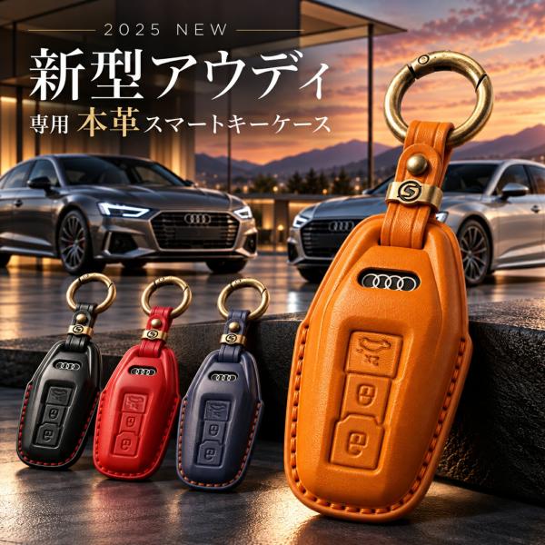 Audi 新型 キーカバー 高級牛革 2025年 新型アウディ キーケース A5 S5 Q6 A6 アドバンストキー カバー 敬老の日