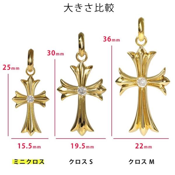 k18 1Pクロス25 丸バチカン イエローゴールド ペンダントトップ