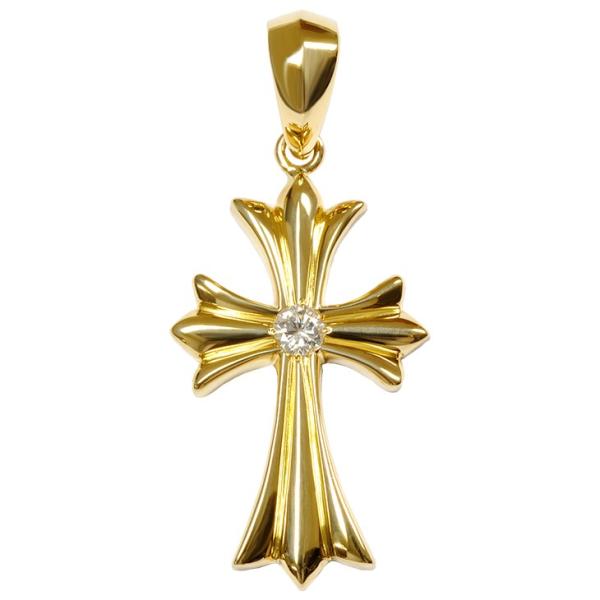 K18 1Pクロス25 三角バチカン イエローゴールド ペンダントトップ