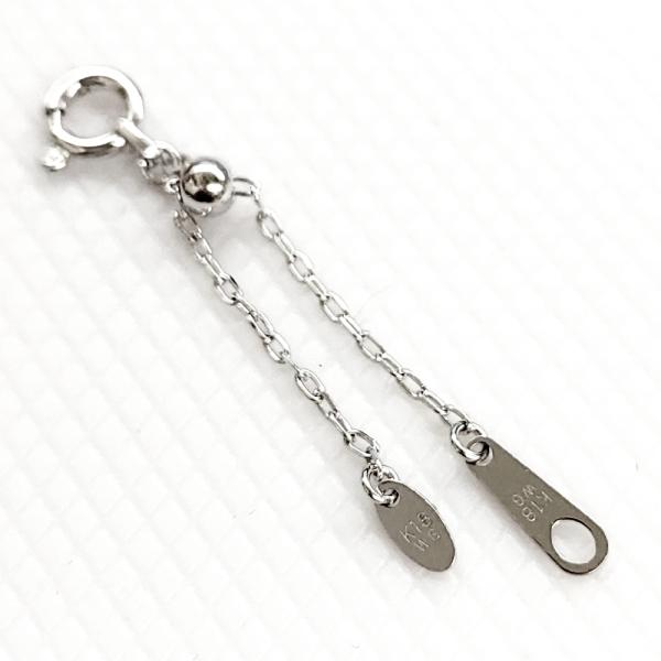 新品❤︎K10WG ホワイトゴールド スライドアジャスターチェーン 5cm K10WG ネックレス用 スライド式 フリーアジャスター チェーン