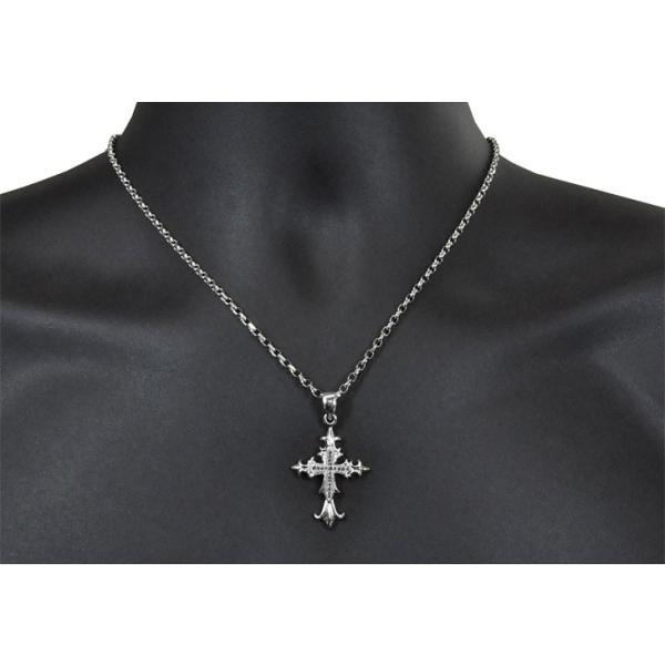 Pt900 クロスメレ34 プラチナ ペンダントトップ ブラックダイヤ