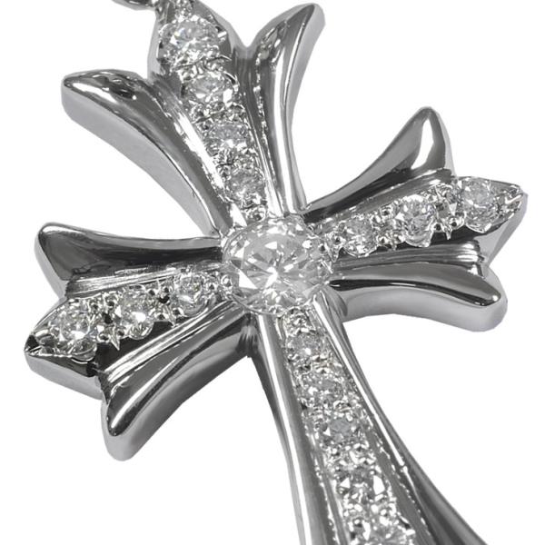 Pt900 クロス25 丸バチカン プラチナ ペンダントトップ ダイヤモンド