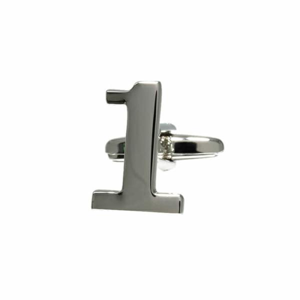 スマートビズ カフスボタン 数字 ナンバー1 シルバー ばら売り 1個売り