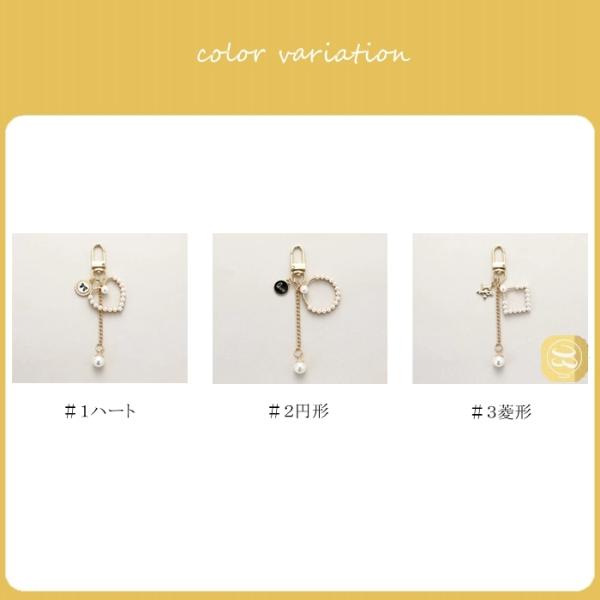バッグチャーム 円形 ハート 菱形 レディース キーリング