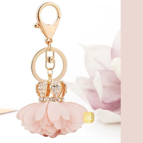 女性に人気なバッグチャーム キラキララインストーン 花