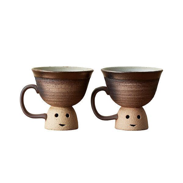 備前 金彩  ペアーカップ ✨新品 備前金彩 はにわマグカップペアー - メルカリ