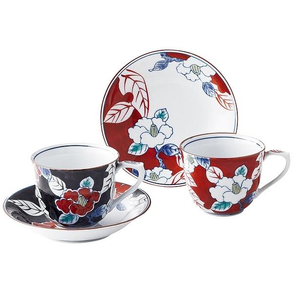 色彩山茶花 ペアコーヒー碗皿 : スマートギフト Yahoo!店 - 通販 