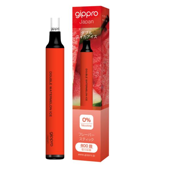 電子タバコ 使い切りgippro Neoフレーバースティック スイカ味約800回吸引可能 フィルター1本付き 2WAY ニコチン0 タール0 充電不要 禁煙チャレンジ