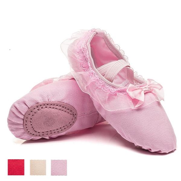 子供 バレエシューズ 送料無料 子ども 布製 ピンク pink ベージュ 赤 レッド バレエ レオタード 前革 スプリット クロスタイプ キャンパス バレエ シューズ フラ