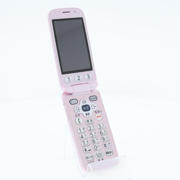 Docomo F 08c らくらくホンベーシックiii ペールピンク 美品 A ランク 中古 白ロム 本体 保証あり あすつく対応 ガラケー 0308 送料無料