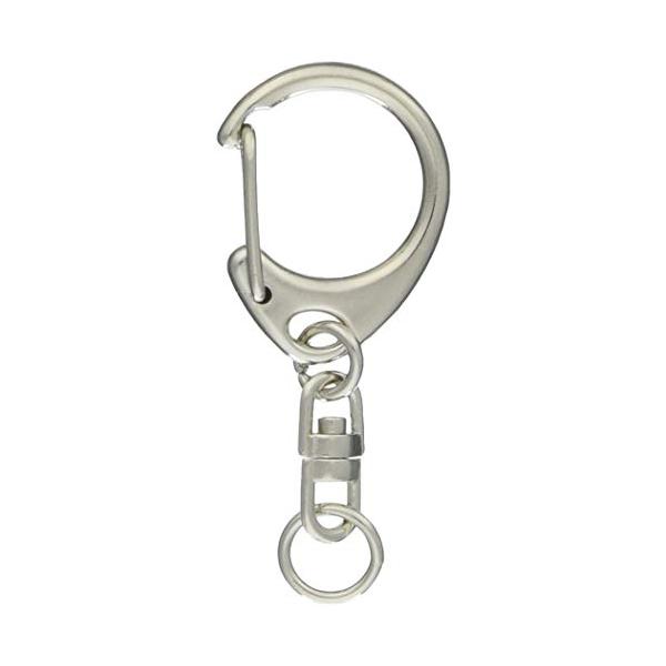 日本紐釦貿易(Nippon Chuko) 回転カン付きワンタッチキーホルダー金具 10個入り 全長5.5cm シルバー KD10 アクセサリー