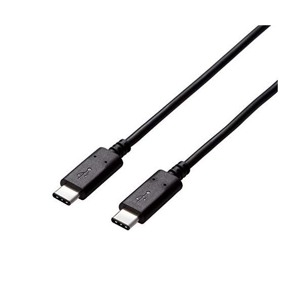 エレコム USBケーブル Type C (USB C to USB C) 0.5m USB2.0認証品 5A出力 最大480Mbps ブラック