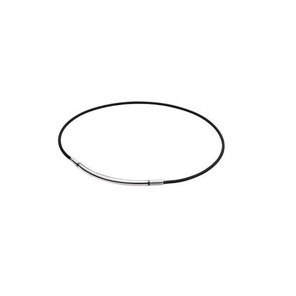 ファイテン(phiten) ネックレス RAKUWAネック メタックス ラウンド シルバー/ブラック 50cm