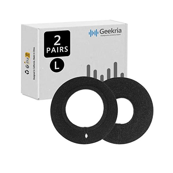 Geekria ヘッドホンカバー 2足組、可洗濯 ニット製 防汗 イヤーパッドカバー、11-15cm (4.1-6.2インチ) 大型オーバーイヤ