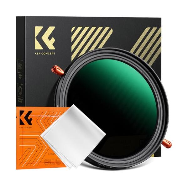 K&F CONCEPT 52mm 可変NDフィルターND2-ND32+CPLフィルター 1枚2役レンズフィルター 日本製AGC光学ガラス HD超