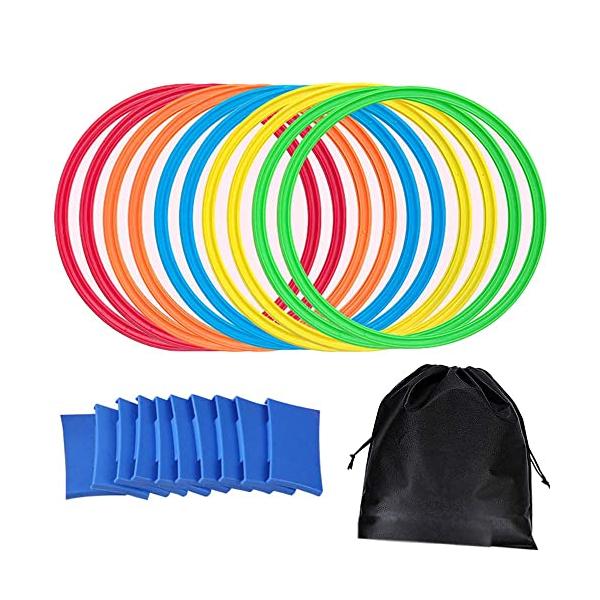 Rakucamp ケンケンパ リング カラフル 10本セット 運動遊び ケンケンパリング 直径28cm/38cm/48cm けんけんぱ 子供 運