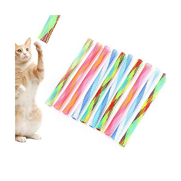 Wosume 面白いおもちゃ、自由に折りたためるバネ、猫ペット用の10個のバネ形状を折りたたむ弾力性