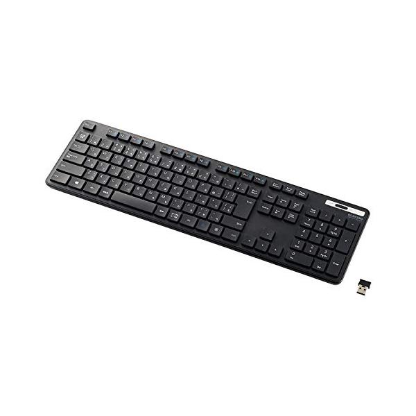 エレコム ワイヤレスキーボード TK-FDM110TKBK 薄型 メンブレン式 抗菌 テンキー付 ブラック