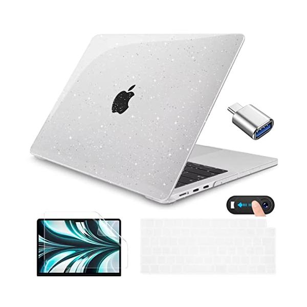 CISSOOK MacBook Air 13.6 M2 M3 M4 M5 ケース 新型 キラキラ クリア 透明 カバー A2681 A3113