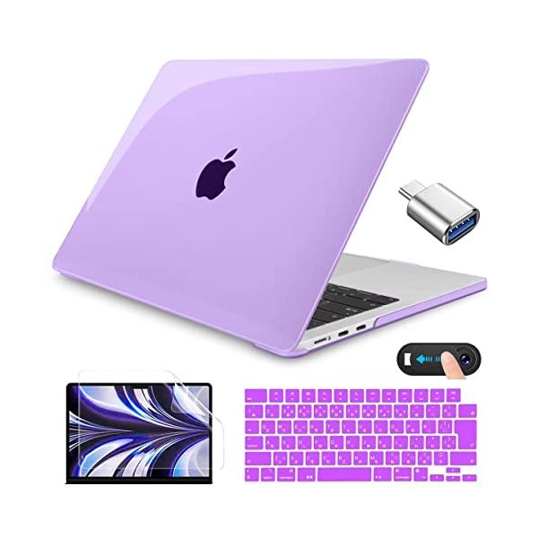 CISSOOK MacBook Air 13.6 インチ 2024 2025 M3 M4 ケース 新型 紫色 A3240 A3113 A2681