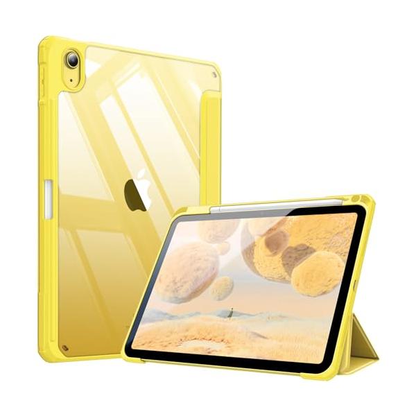 Fintie iPad 第11世代 (A16 2025)/第10世代 2022 ケース 11/10.9インチ 透明バックカバー(イェロー)