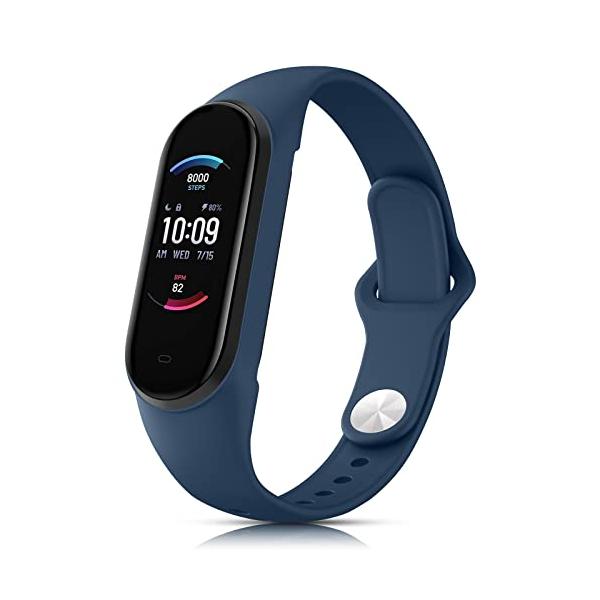 [Amzpas] コンパチブル Xiaomi Mi Band 6/Mi Band 5/Amazfit band 5 バンド 交換用ベルト 柔らか