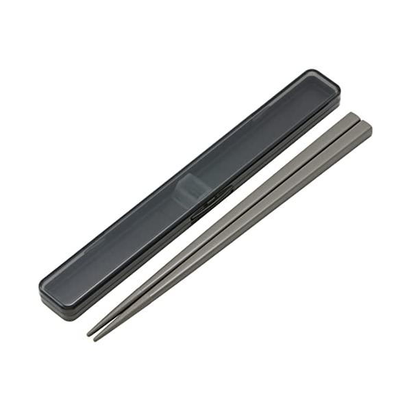 スケーター(Skater) 箸 21cm 箸箱 セット 抗菌 チャコールグレー 大人用 男性向け ABC45AG-A
