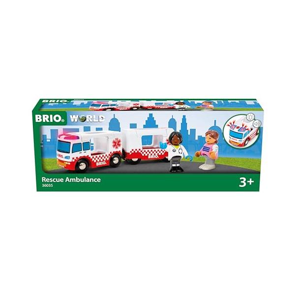 BRIO 木製レール 知育玩具 ライト＆サウンド付救急車 対象年齢 3歳~ 36035 誕生日 クリスマス プレゼント 室内遊び 男の子 女の子