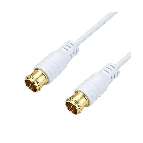 ホーリック 極細アンテナケーブル S-2.5C-FB同軸 1m 【4K8K放送(3224MHz)/BS/CS/地デジ/CATV 対応】 ホワイト