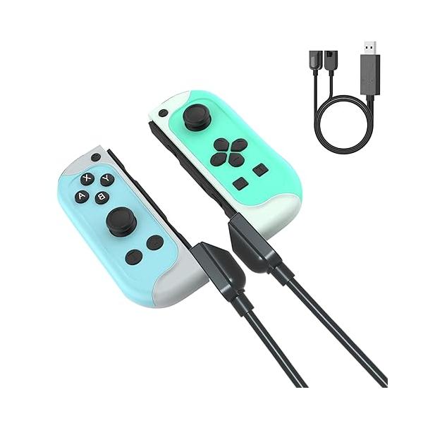 Switch Joy-Con用充電ケーブル Switch コントローラー 充電 対応 ニンテンドースイッチ・有機ELモデルに適用 2台 Swit