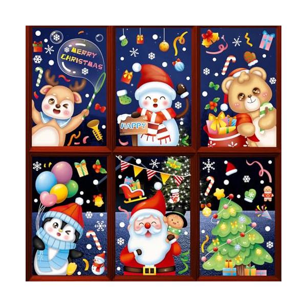 【Charming Club】ウォールステッカー クリスマス 飾り 静電ステッカー 窓ステッカー 204pcs クリスマスデコレーション 剥がせ