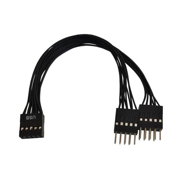 デスクトップPCマザーボードUSB 9ピンアダプタケーブル 9ピンUSB2.0延長ケーブル 9-pin 1 in 2 延長ケーブル USB 延長